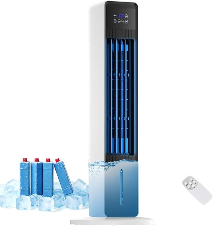 eds, 24H Timer, Remote 60°Oscillating Tower Fan, Quiet Swamp Cooler, Tower AC for Bedroom Office, 36inch, Black (Copy)